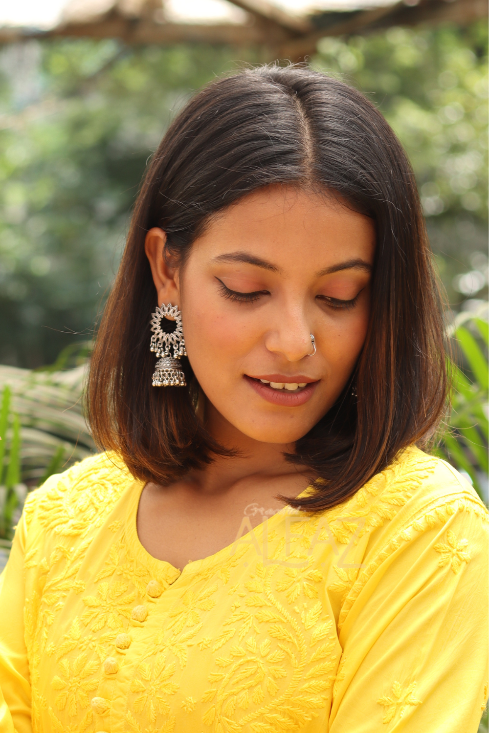 Ishani Silver Oxidized Jhumki | Earrings