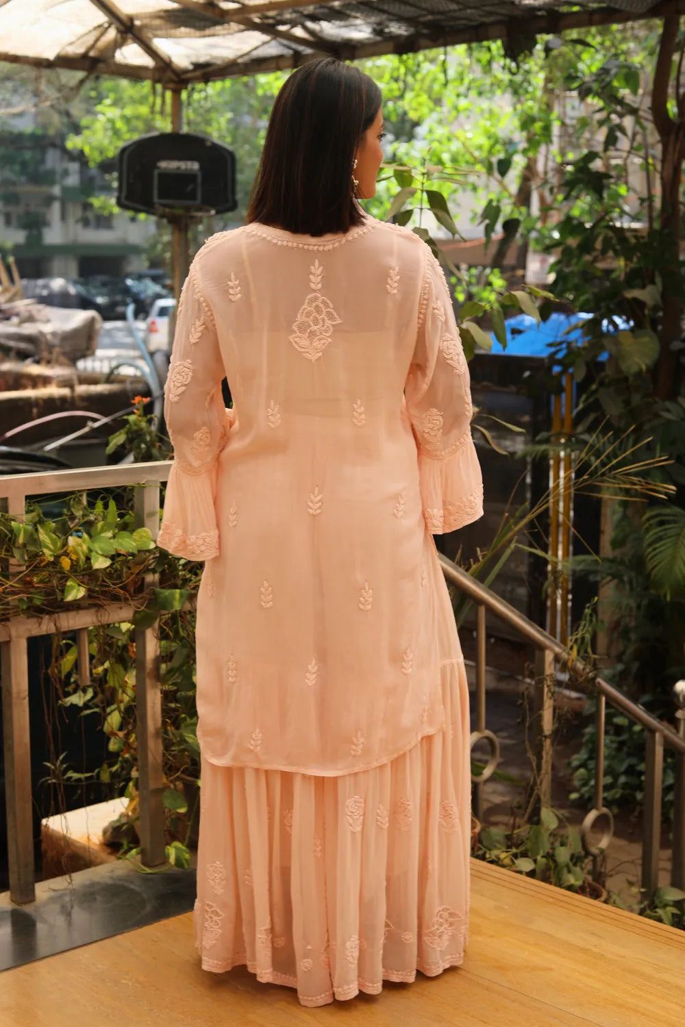 Zeenat Viscose 3D Chikankari Designer Gharara Set With Mukaish