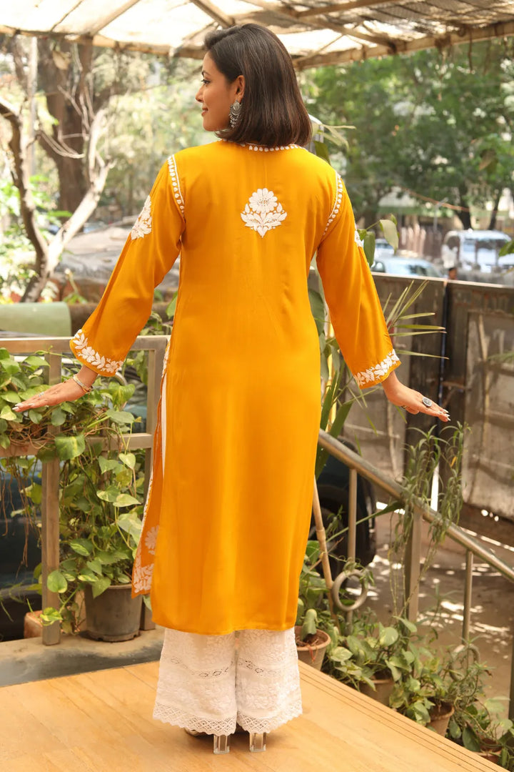 Aarohi Modal 3D Chikankari Kurti
