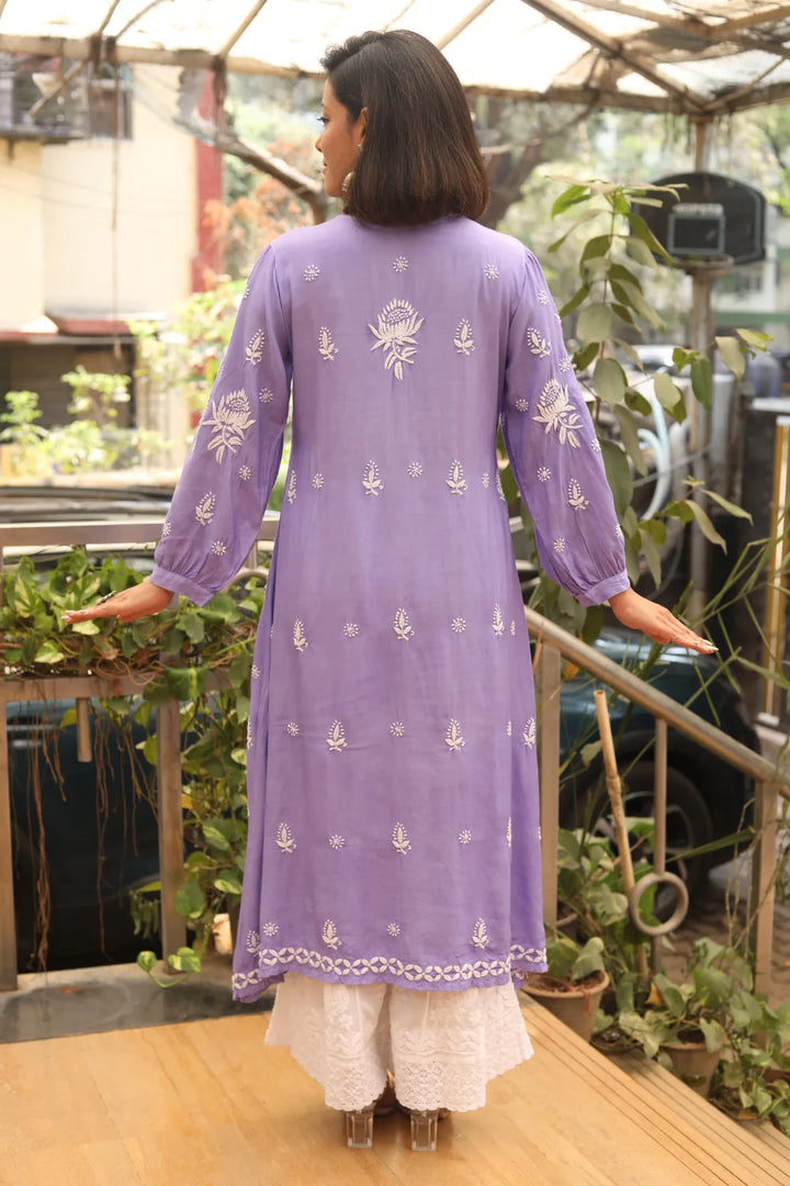 Ishani Muslin 3D Chikankari Kurti