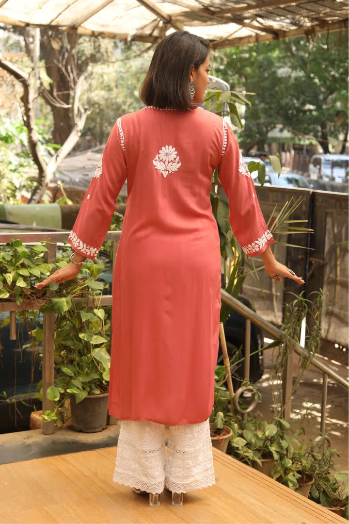 Aarohi Modal 3D Chikankari Kurti
