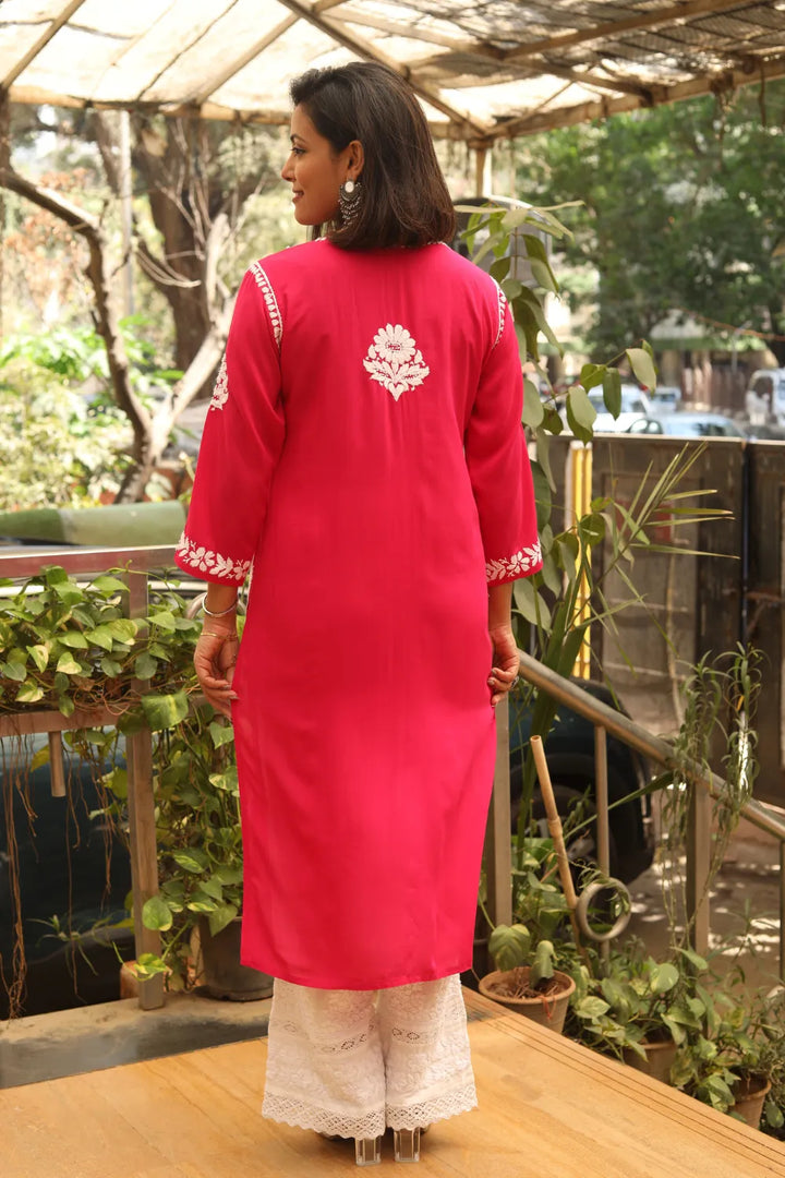 Aarohi Modal 3D Chikankari Kurti