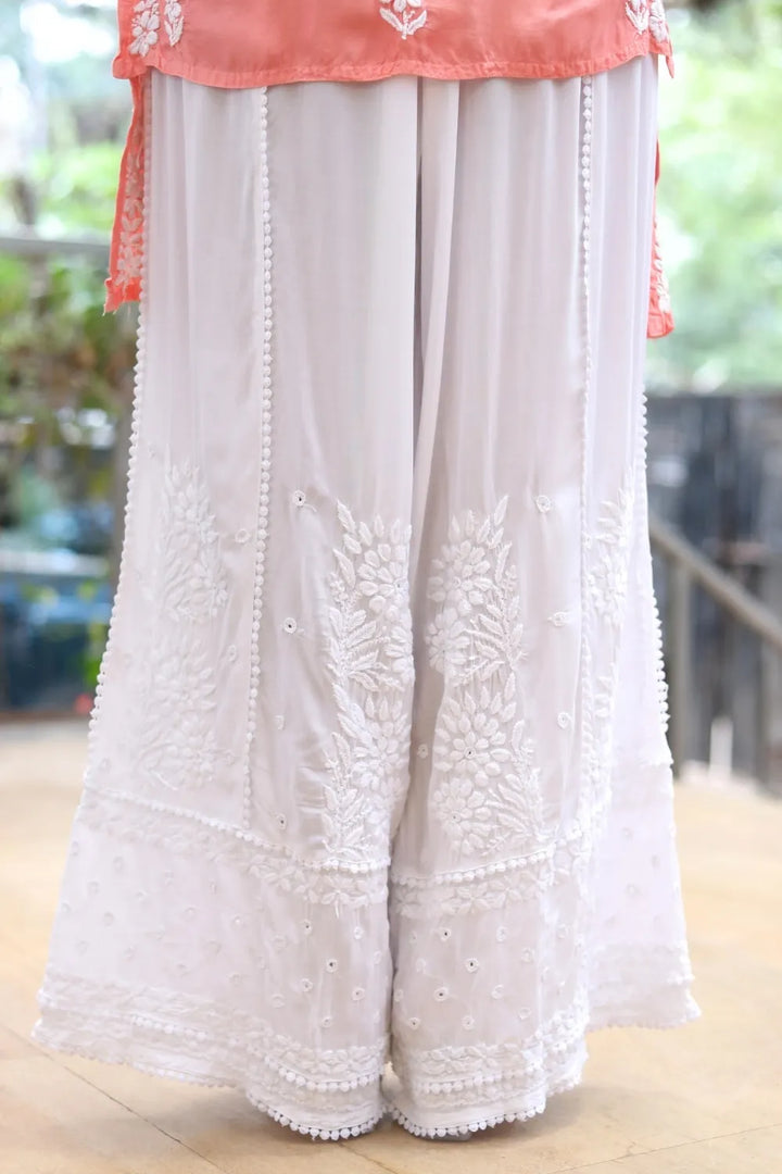 Elena Modal 3D Chikanakri White Palazzo