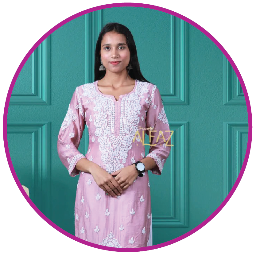 silk chikan kurti for women