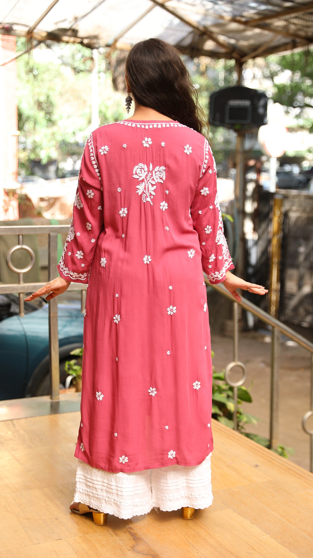 Alia Premium Modal Rose 3D Chikankari Kurti