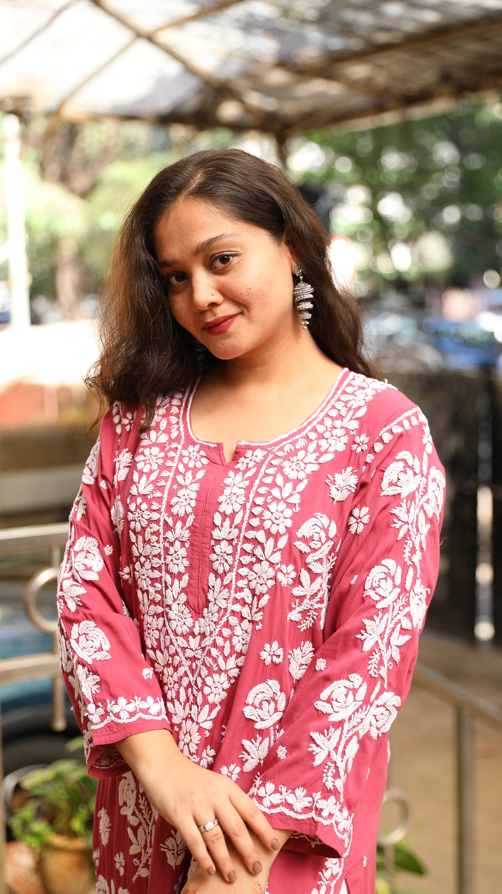 Alia Premium Modal Rose 3D Chikankari Kurti