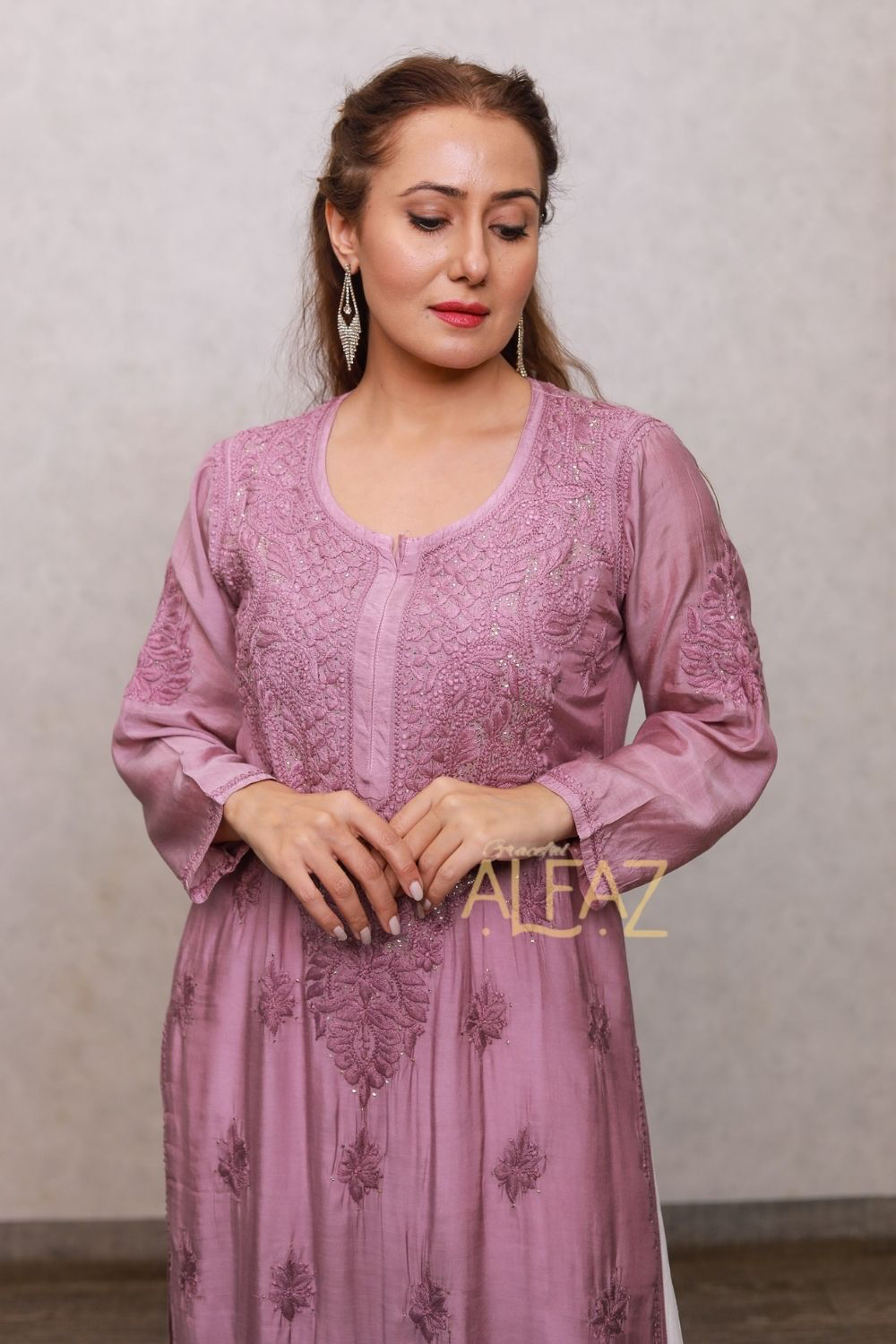 Dina Premium Muslin 3D Chikankari & Mukaish Kurti