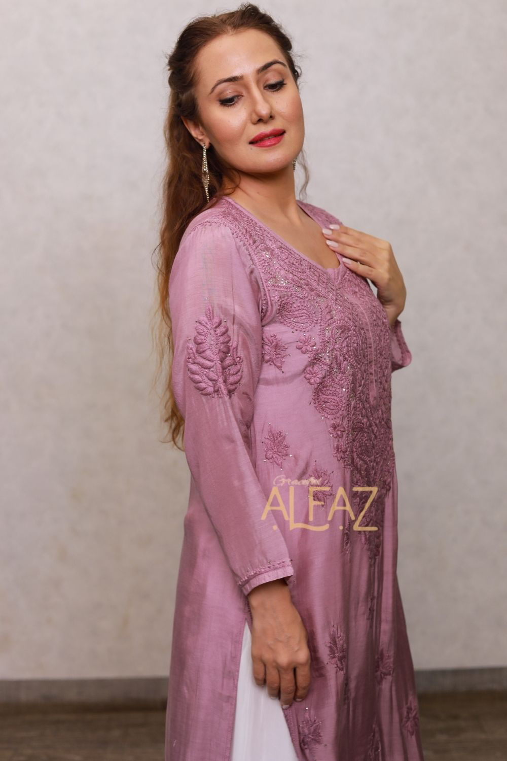 Dina Premium Muslin 3D Chikankari & Mukaish Kurti