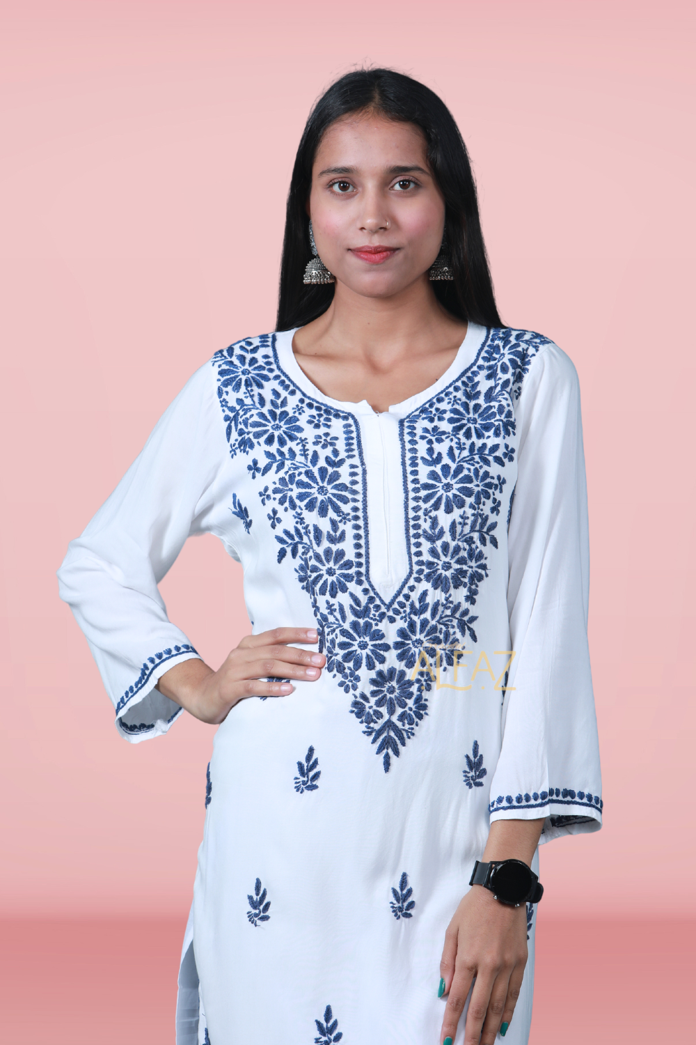 Stylish Rayon Chikankari Kurti - Rima Rayon Collection