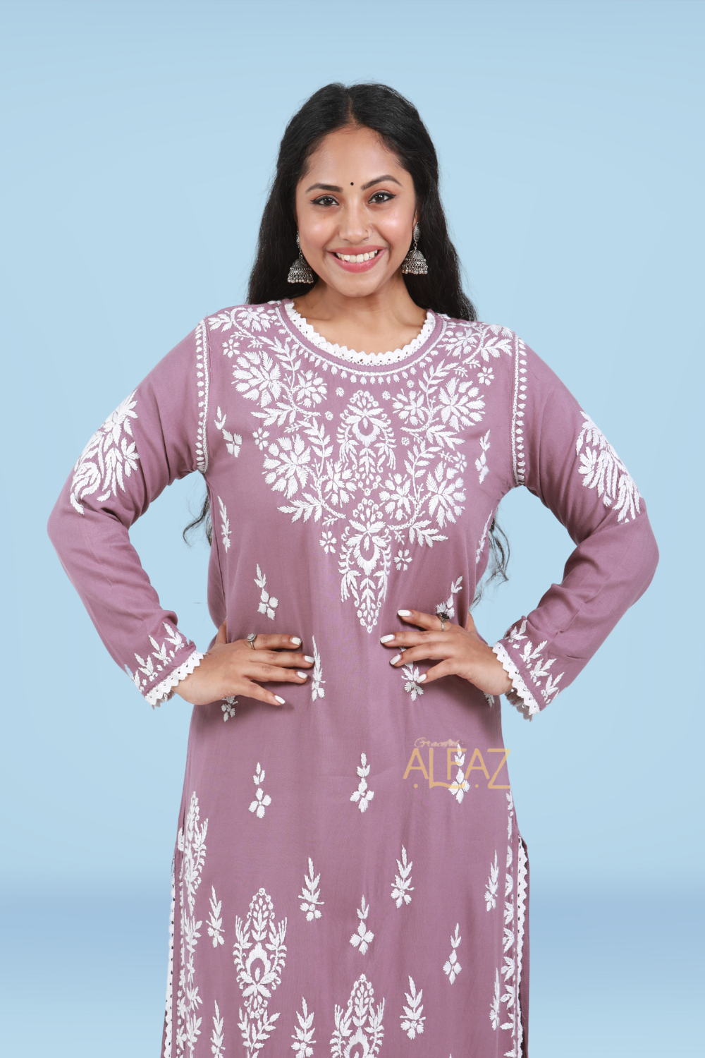 Hafsa Rayon Chikankari Afghani Set