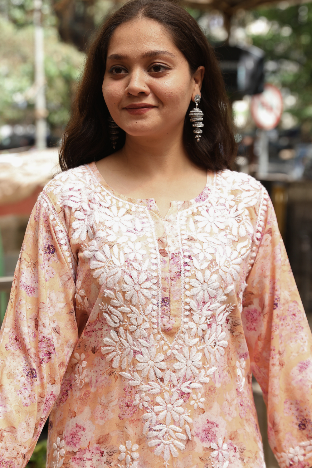 Samah  Rayon Printed Chikankari  Long Kurti