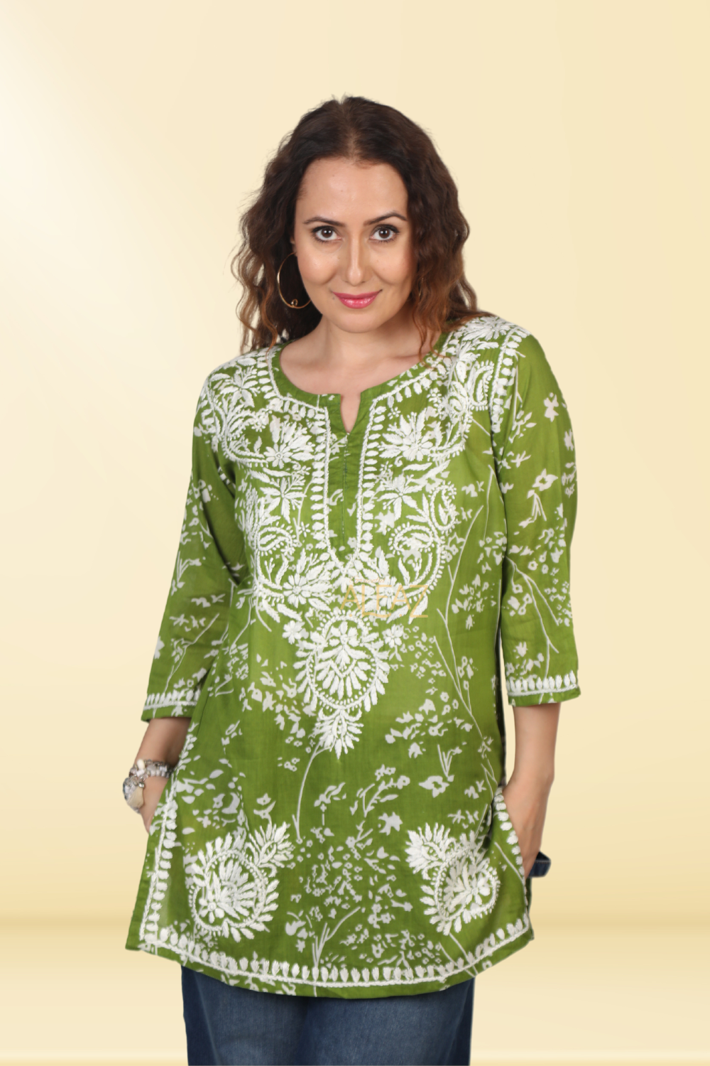 Chic Short Lucknowi Kurtis - Yusra Mulmul Collection