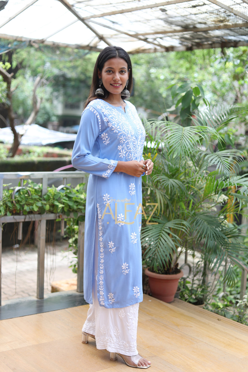 Ekta Rayon Chikankari Long Kurti