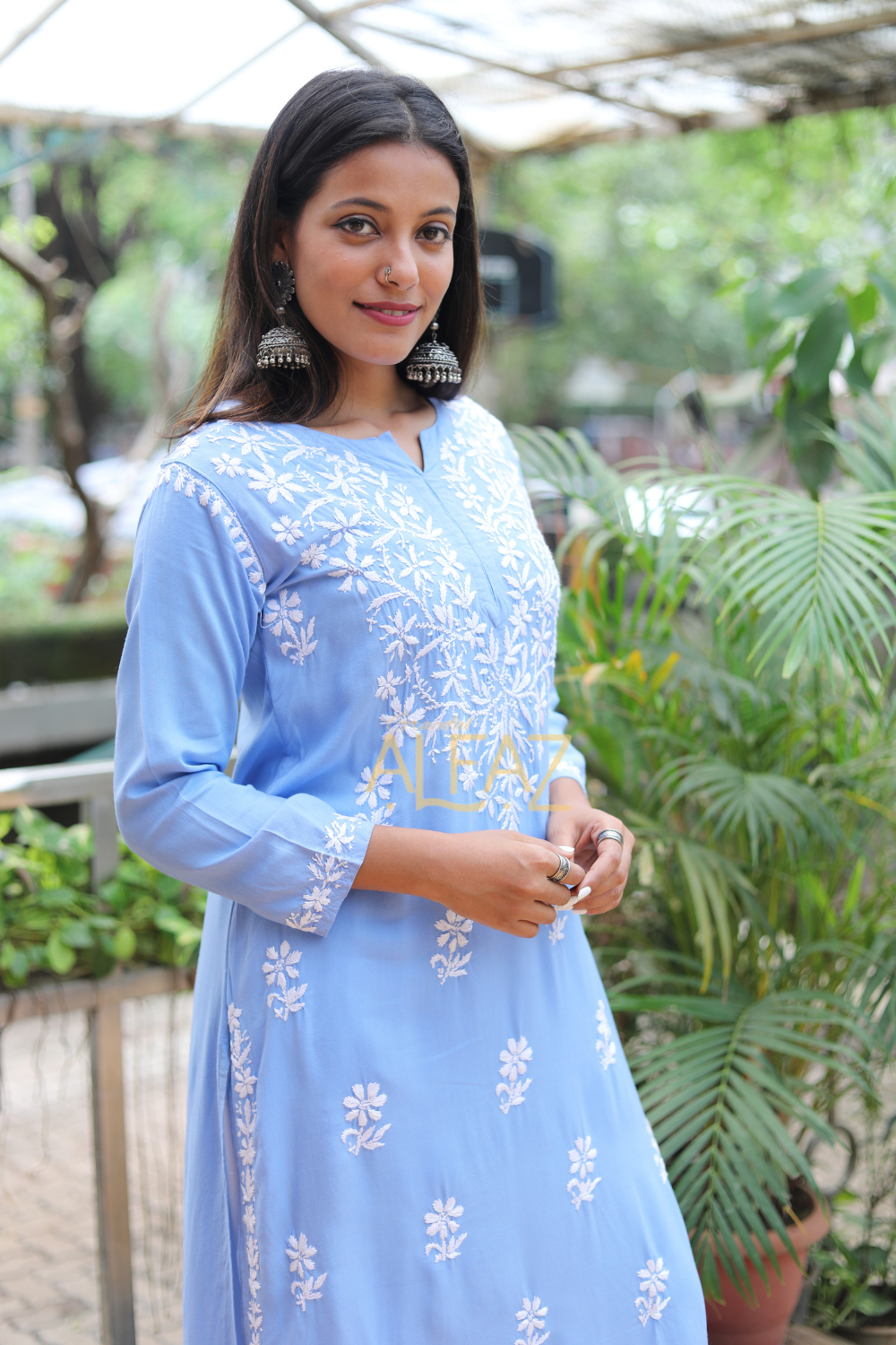 Ekta Rayon Chikankari Long Kurti