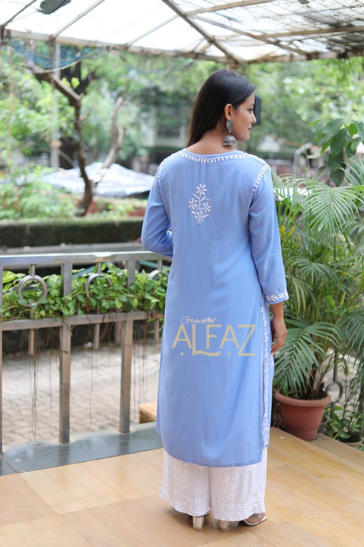 Ekta Rayon Chikankari Long Kurti