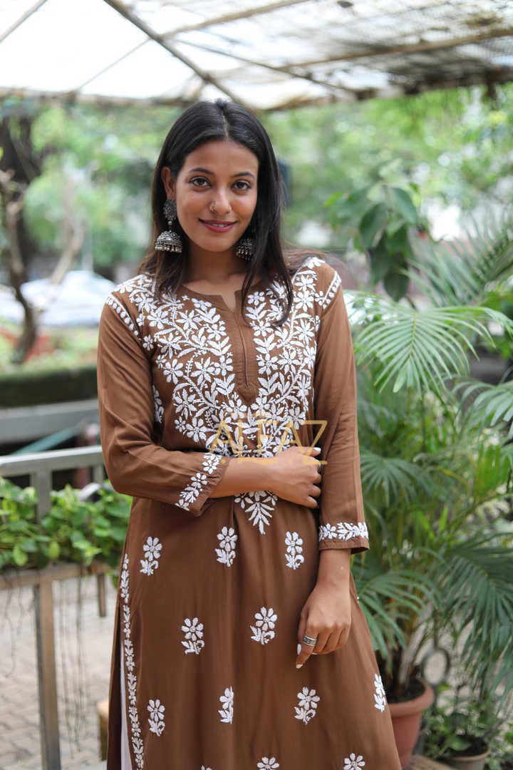 Ekta Rayon Chikankari Long Kurti