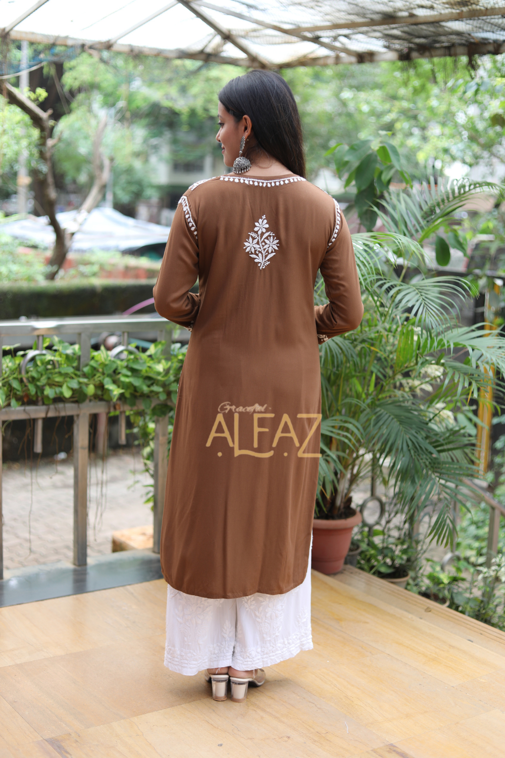 Ekta Rayon Chikankari Long Kurti