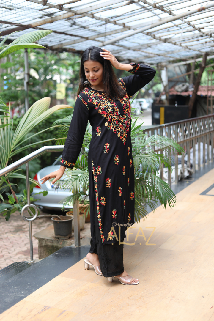 Ekta Rayon Chikankari Long Kurti