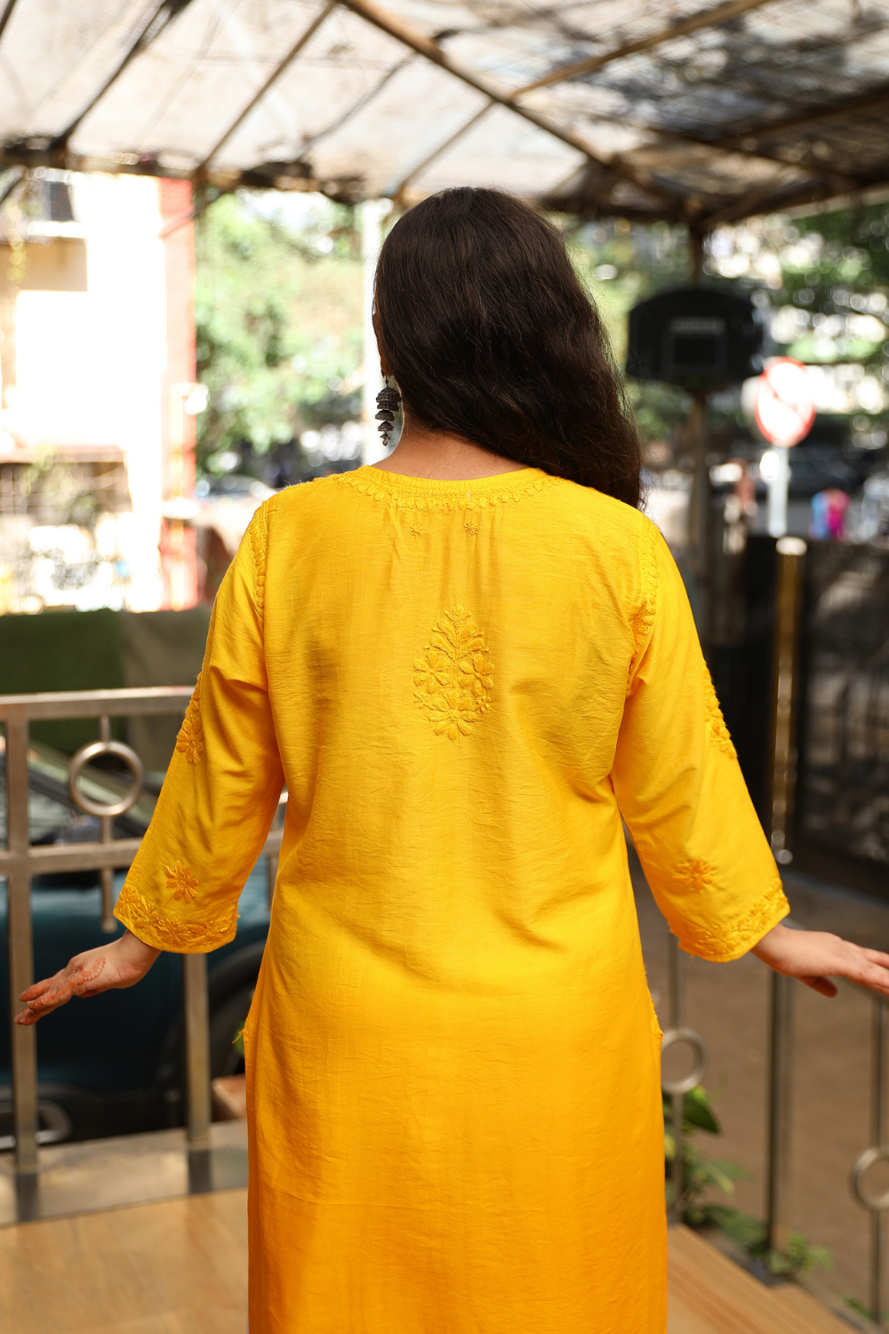 Maysa Chanderi Silk Chikankari Tone To Tone Ombre   Kurti