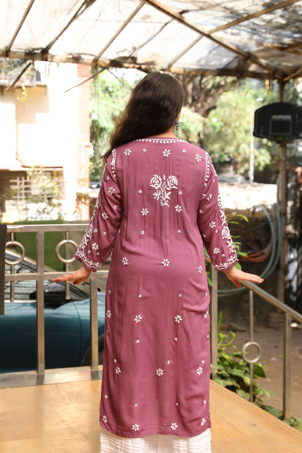 Alia Premium Modal Rose 3D Chikankari Kurti