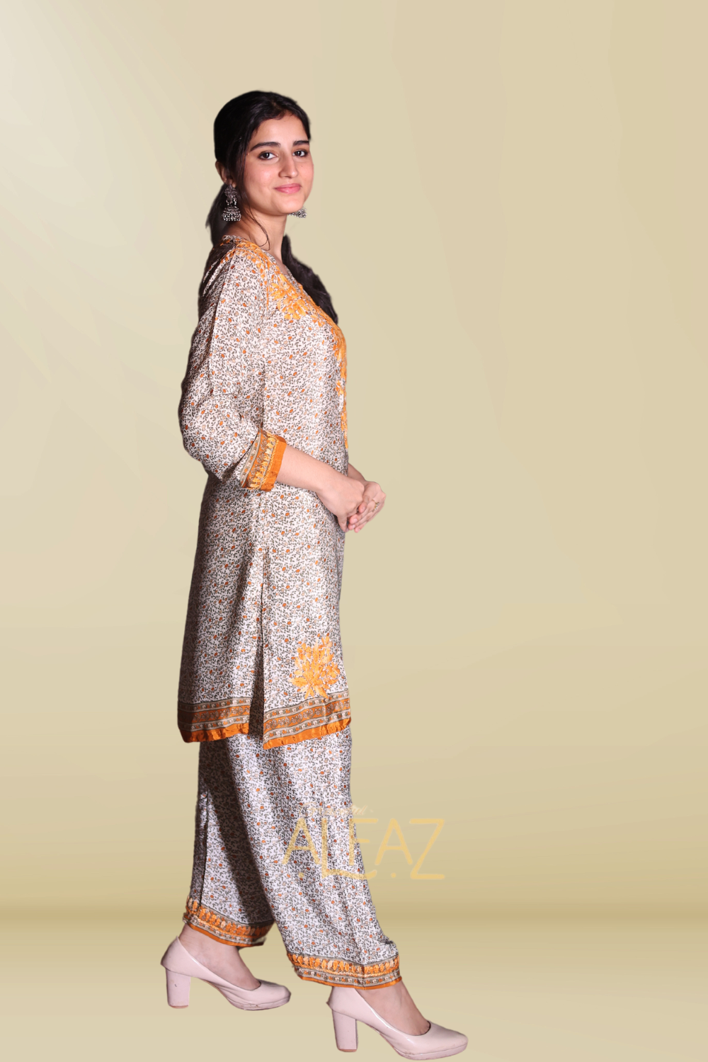 Rasha Premium Crepe Silk Chikankari Digital Print Co-ord Set