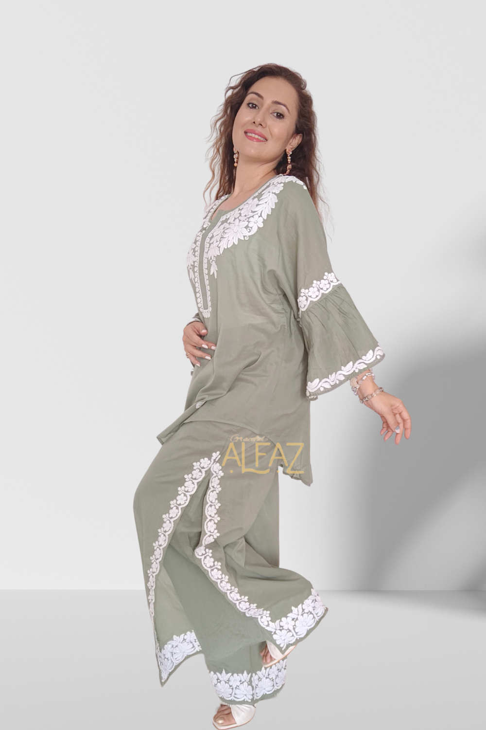 Maryam Mulmul Chikankari Co-ord Set