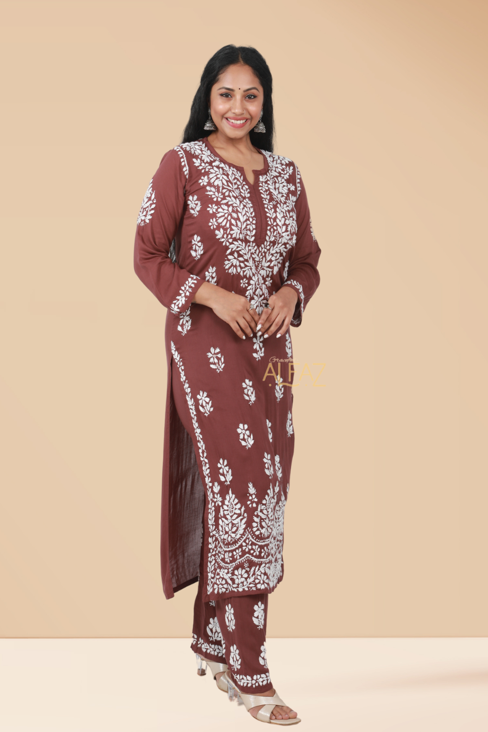 Mehar Modal Chikankari Kurti Palazzo Set | Chikan Kurti Set for Women