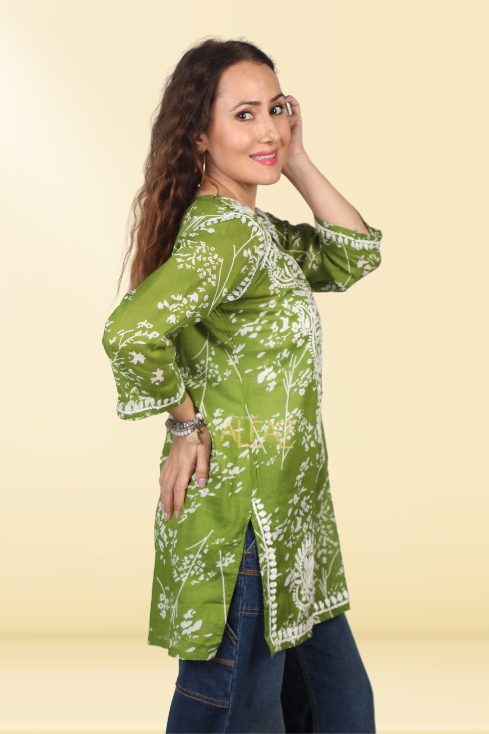 Chic Short Lucknowi Kurtis - Yusra Mulmul Collection