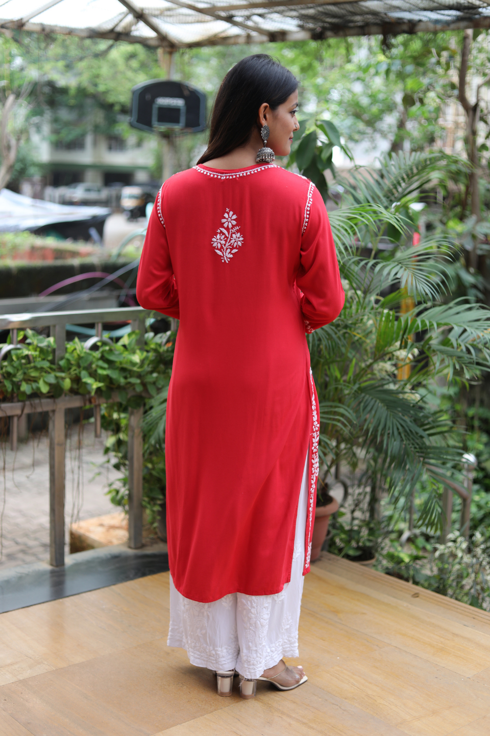 Ekta Rayon Chikankari Long Kurti