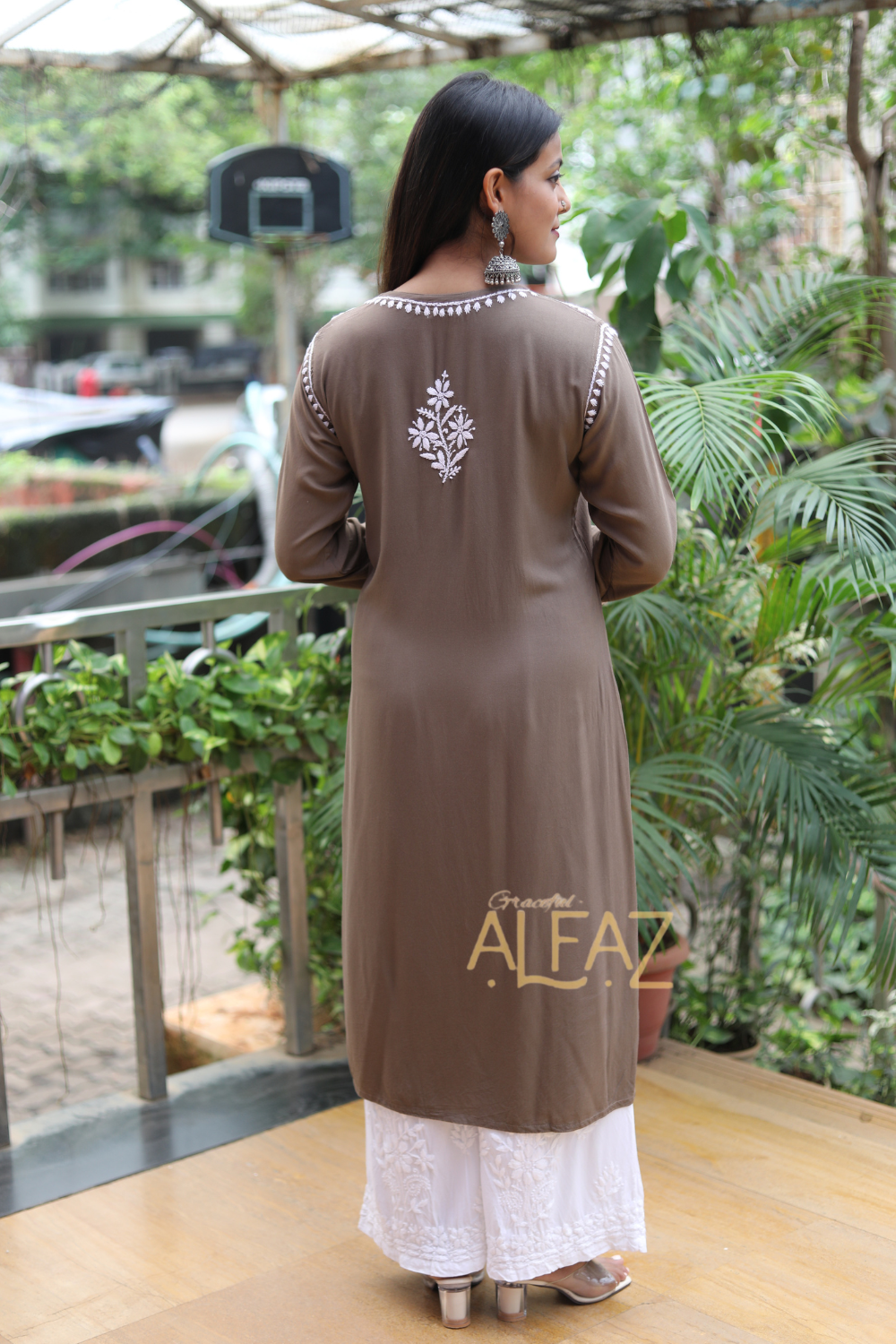 Ekta Rayon Chikankari Long Kurti