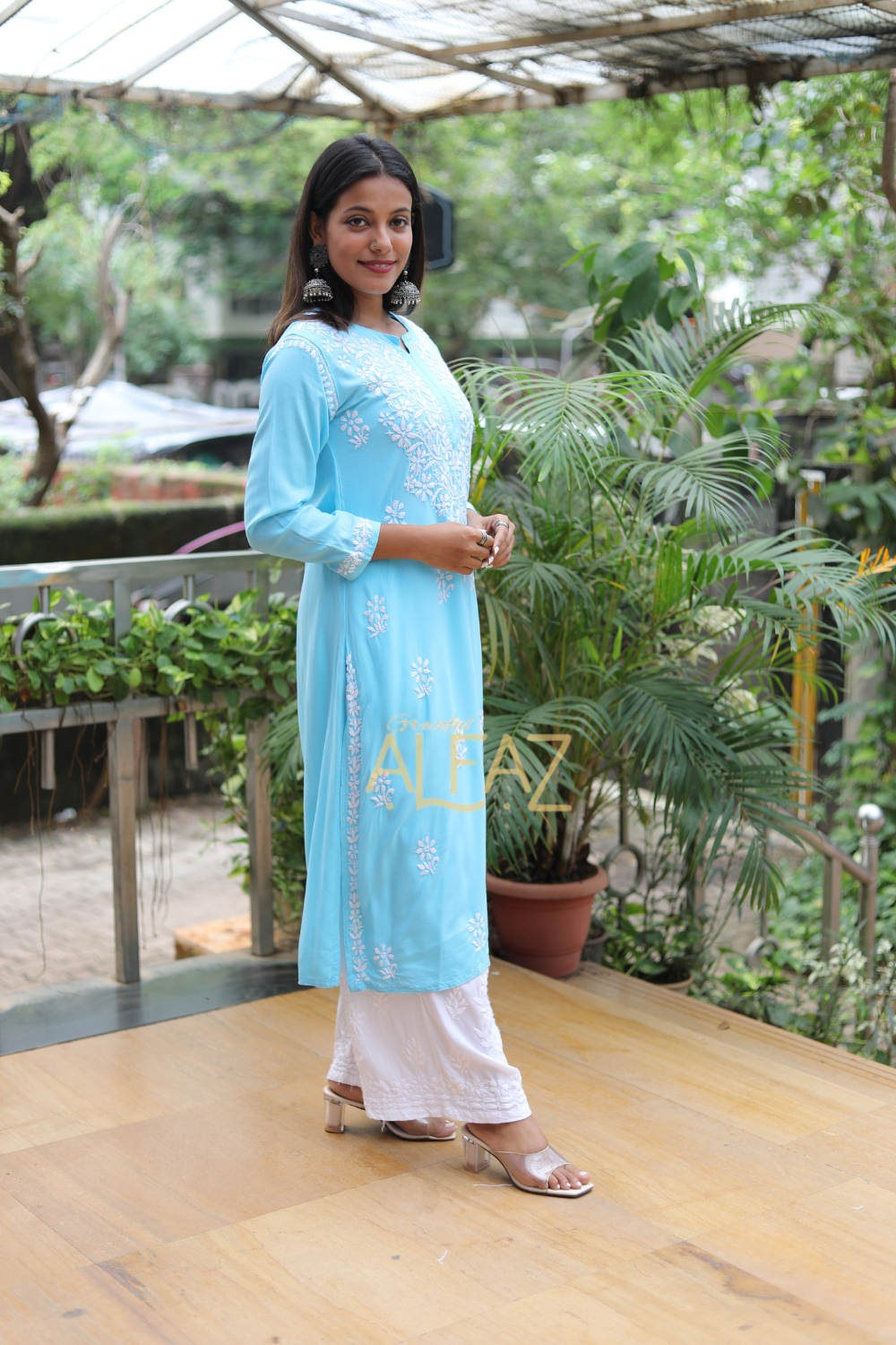 Ekta Rayon Chikankari Long Kurti