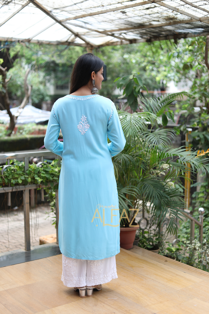 Ekta Rayon Chikankari Long Kurti