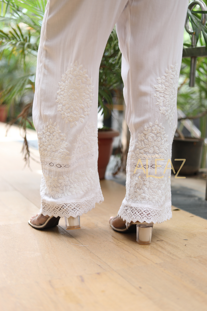 Sima Rayon 3D Chikankari Pant With Pocket