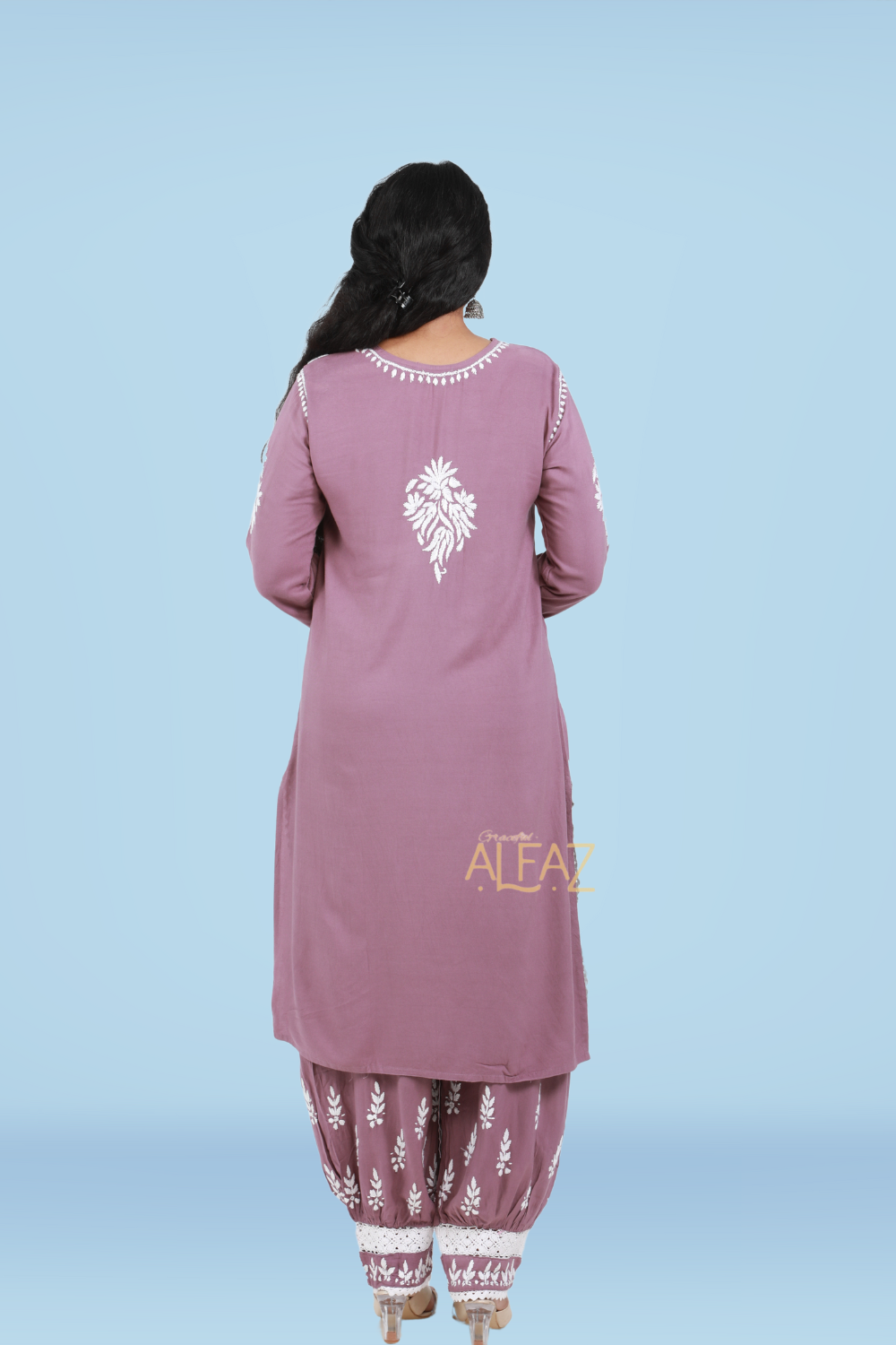 Hafsa Rayon Chikankari Afghani Set