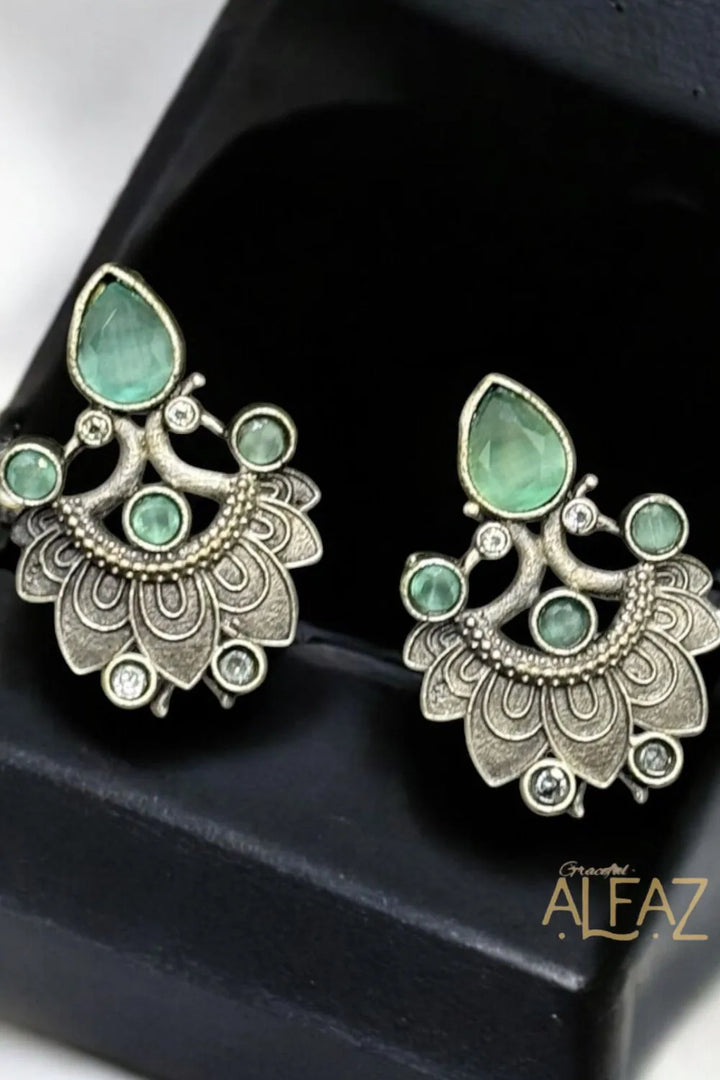 Kaavi Silver Oxidized Earrings