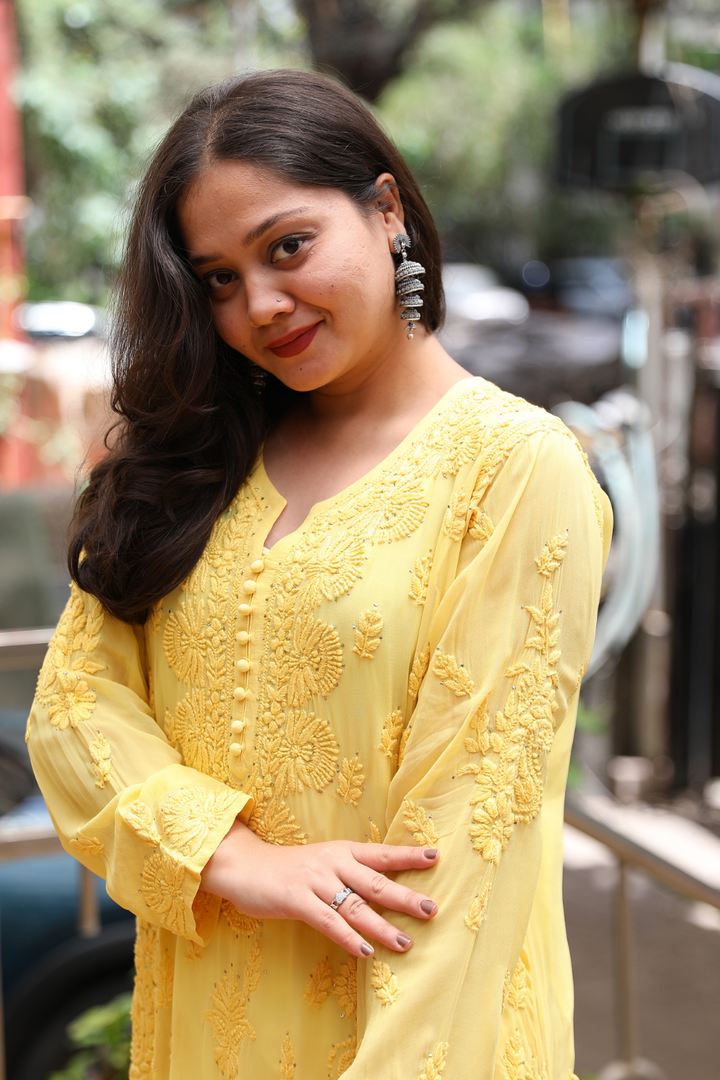 Esra Premium Viscose 3D Chikankari & Mukaish Kurti