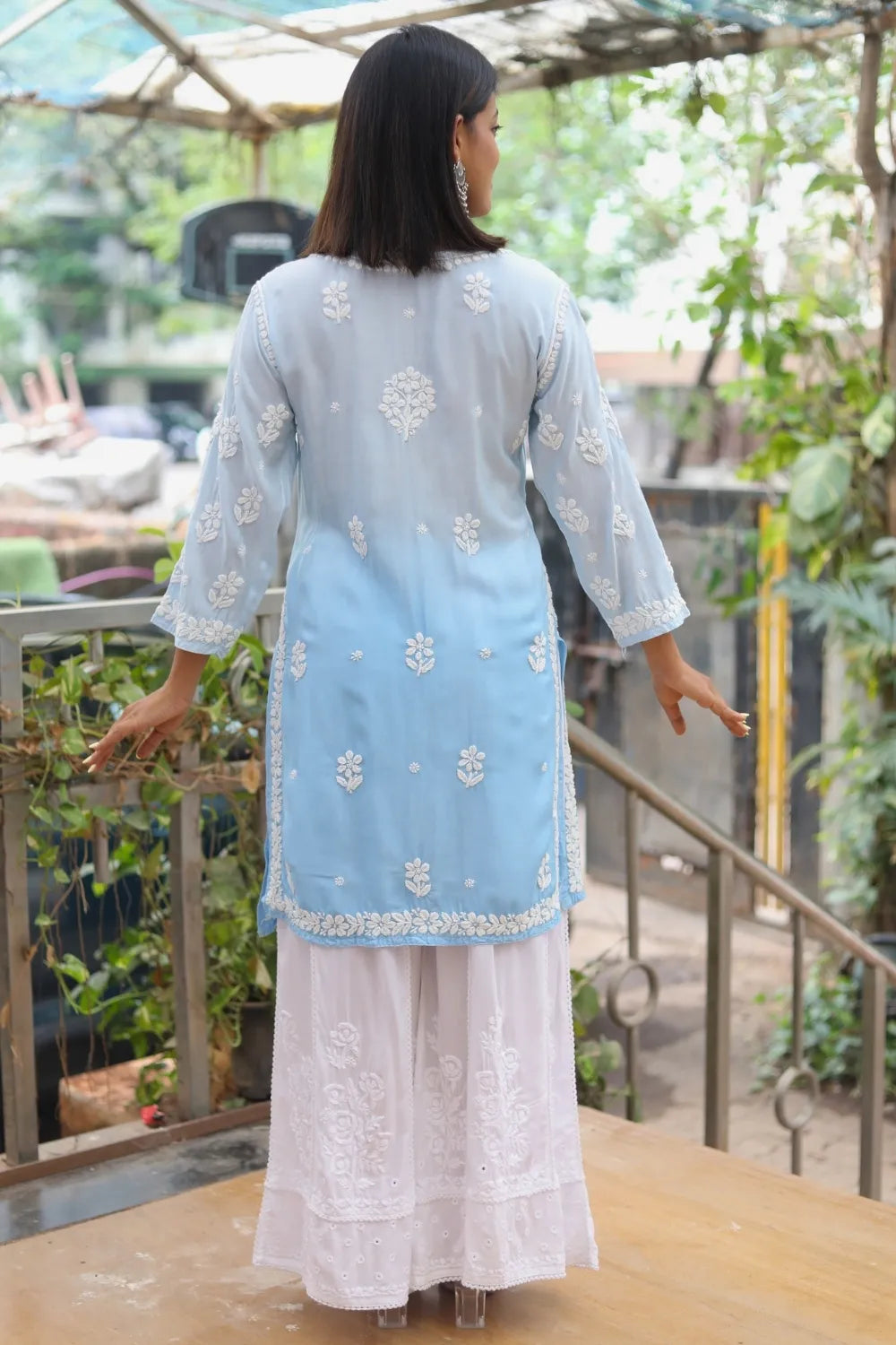 Sana Muslin 3D Chikankari Short Kurti