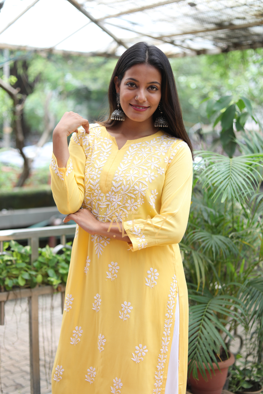 Ekta Rayon Chikankari Long Kurti