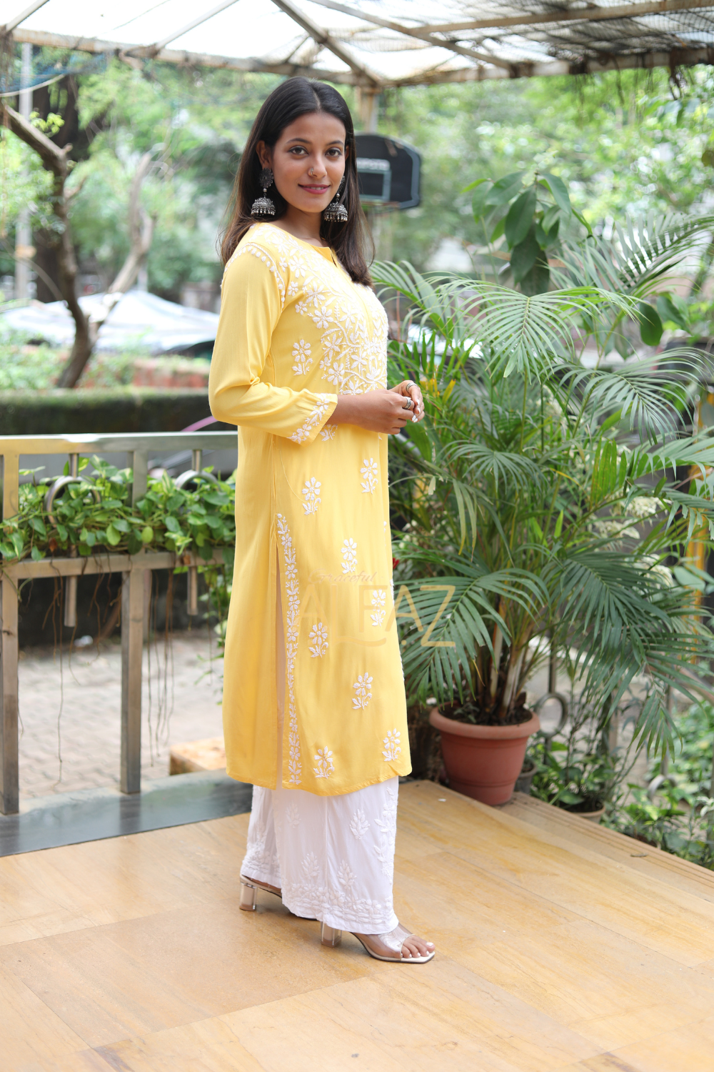 Ekta Rayon Chikankari Long Kurti