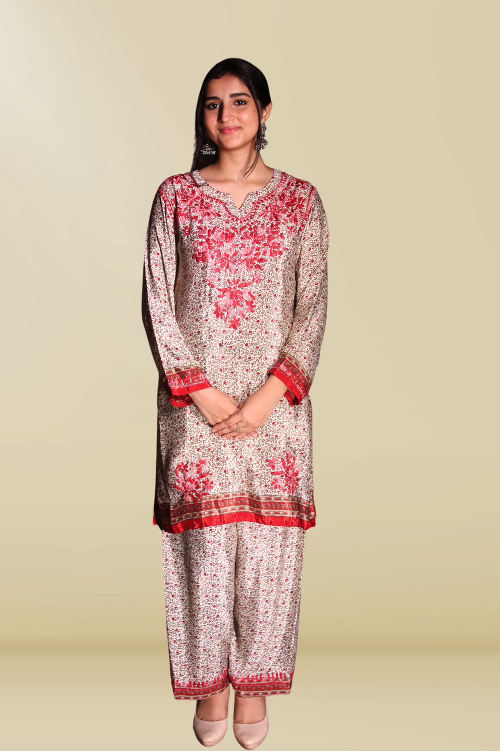 Rasha Premium Crepe Silk Chikankari Digital Print Co-ord Set