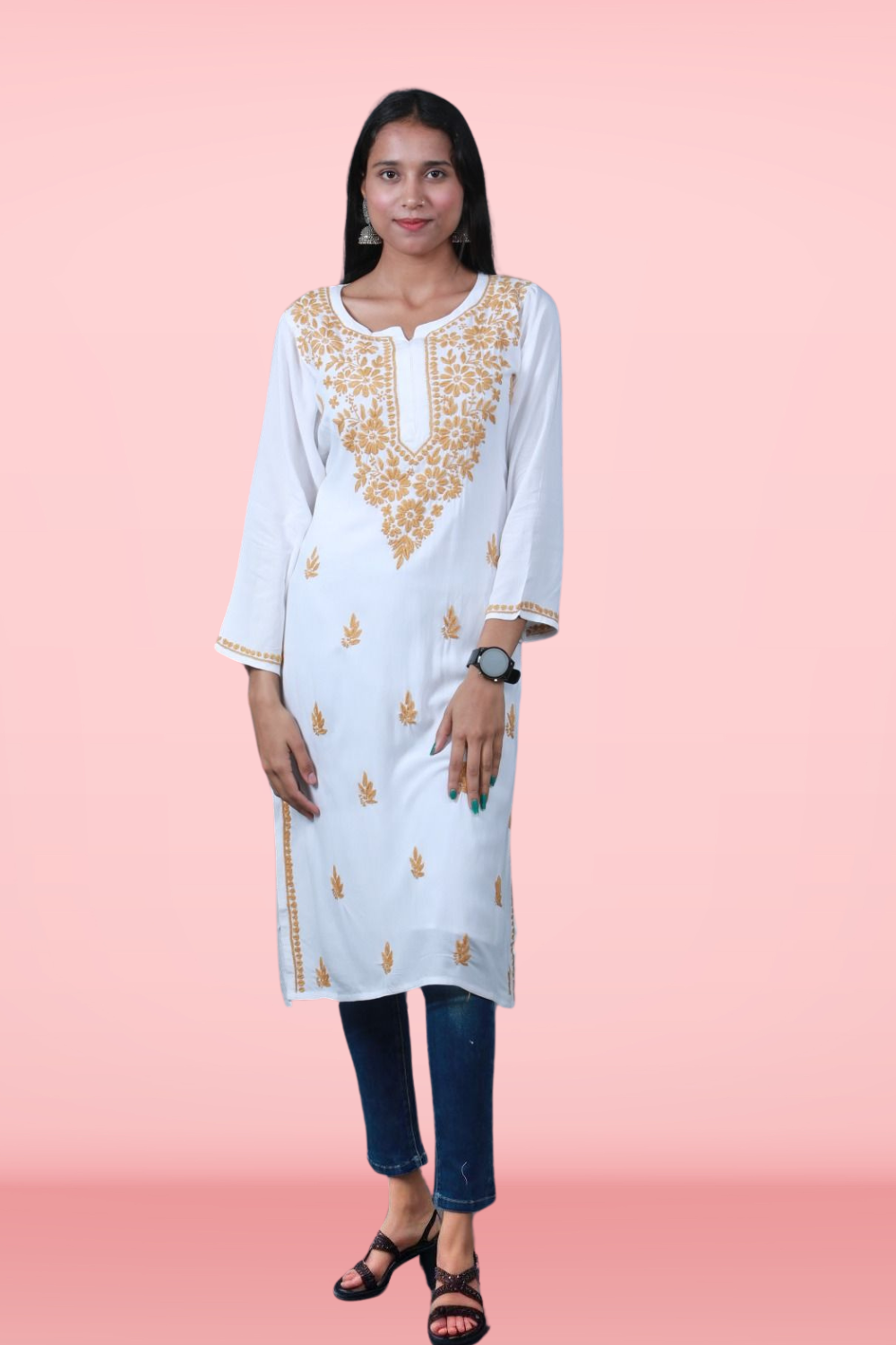 Stylish Rayon Chikankari Kurti - Rima Rayon Collection