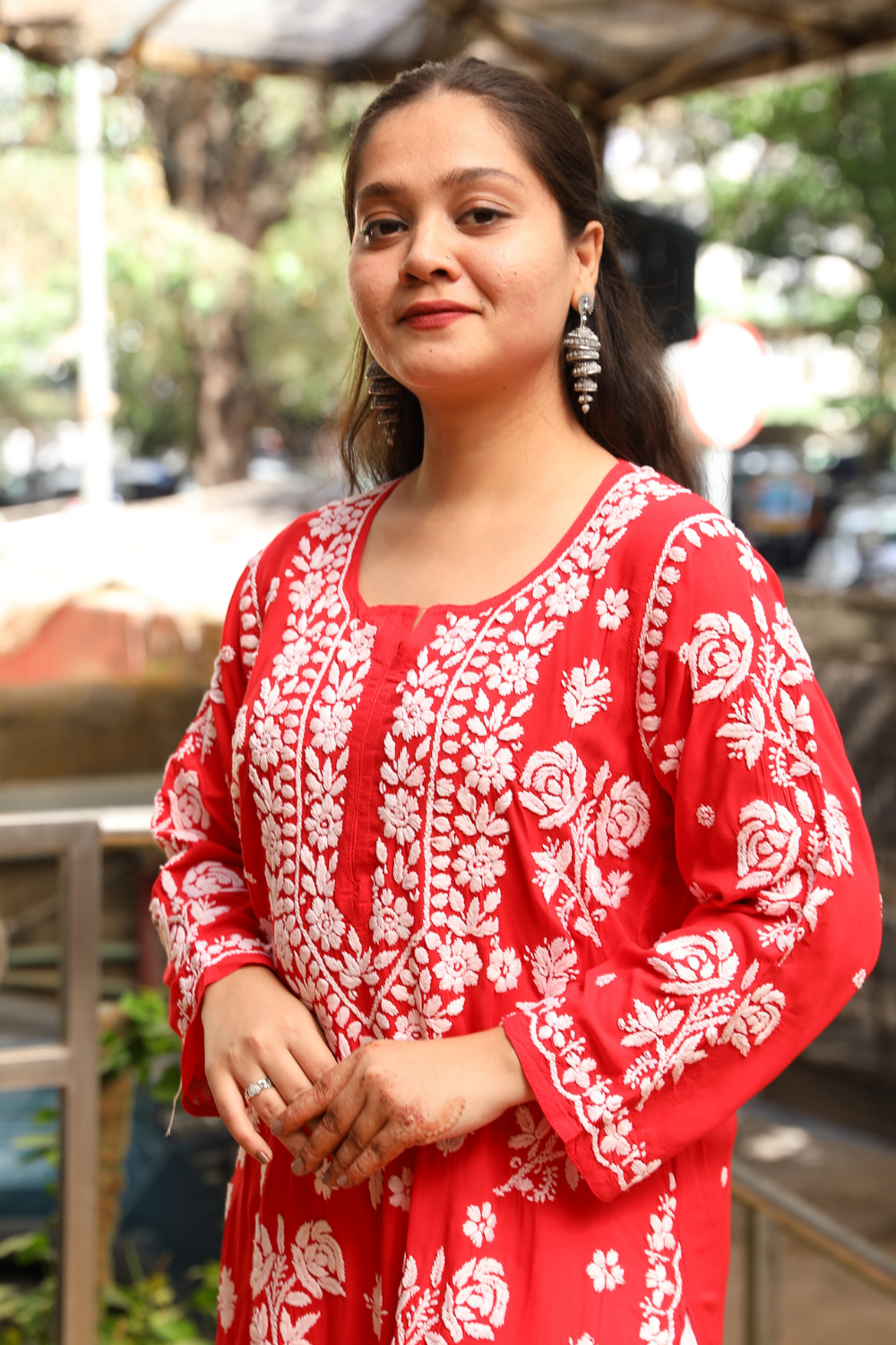 Alia Premium Modal Rose 3D Chikankari Kurti