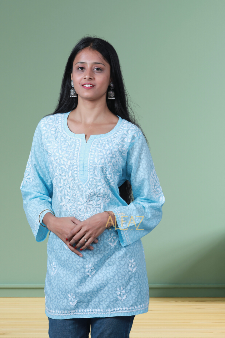 Firdaus Cotton Brasso Short Top -  Rayon Lucknowi Kurti