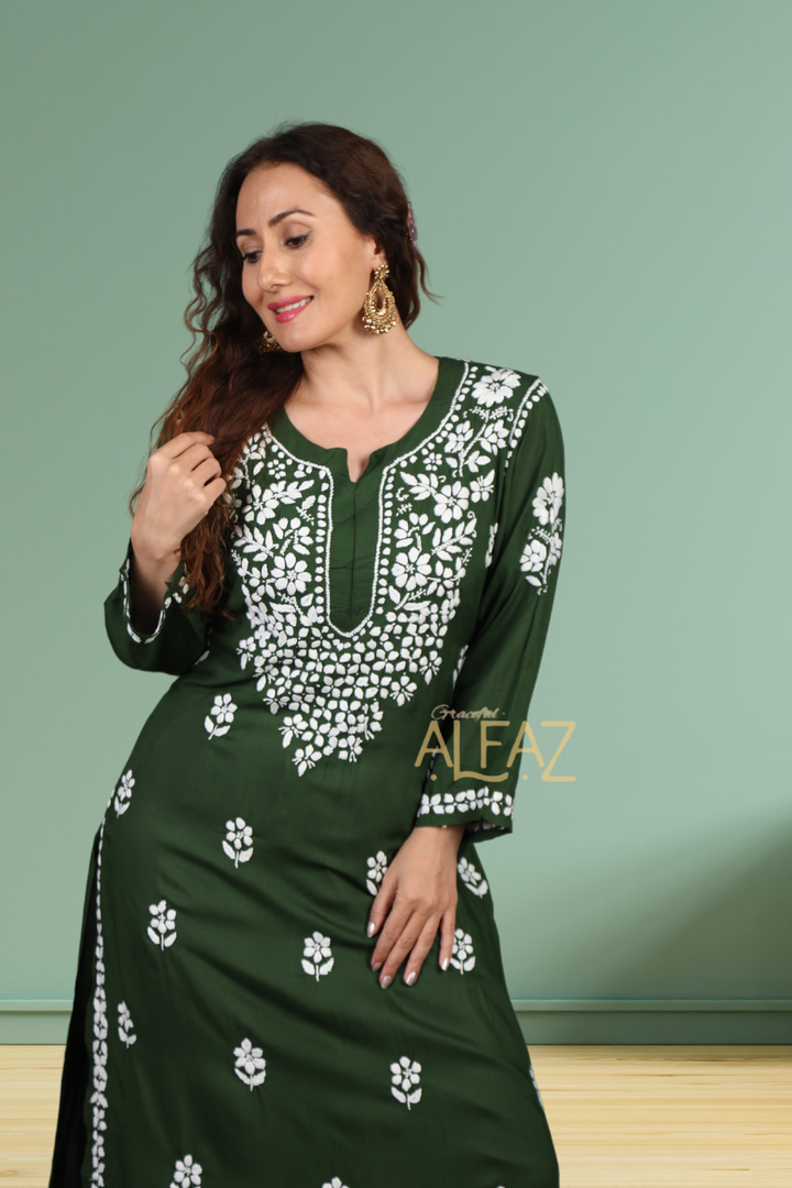 Elegant Modal Chikan Kurti - Amal Collection