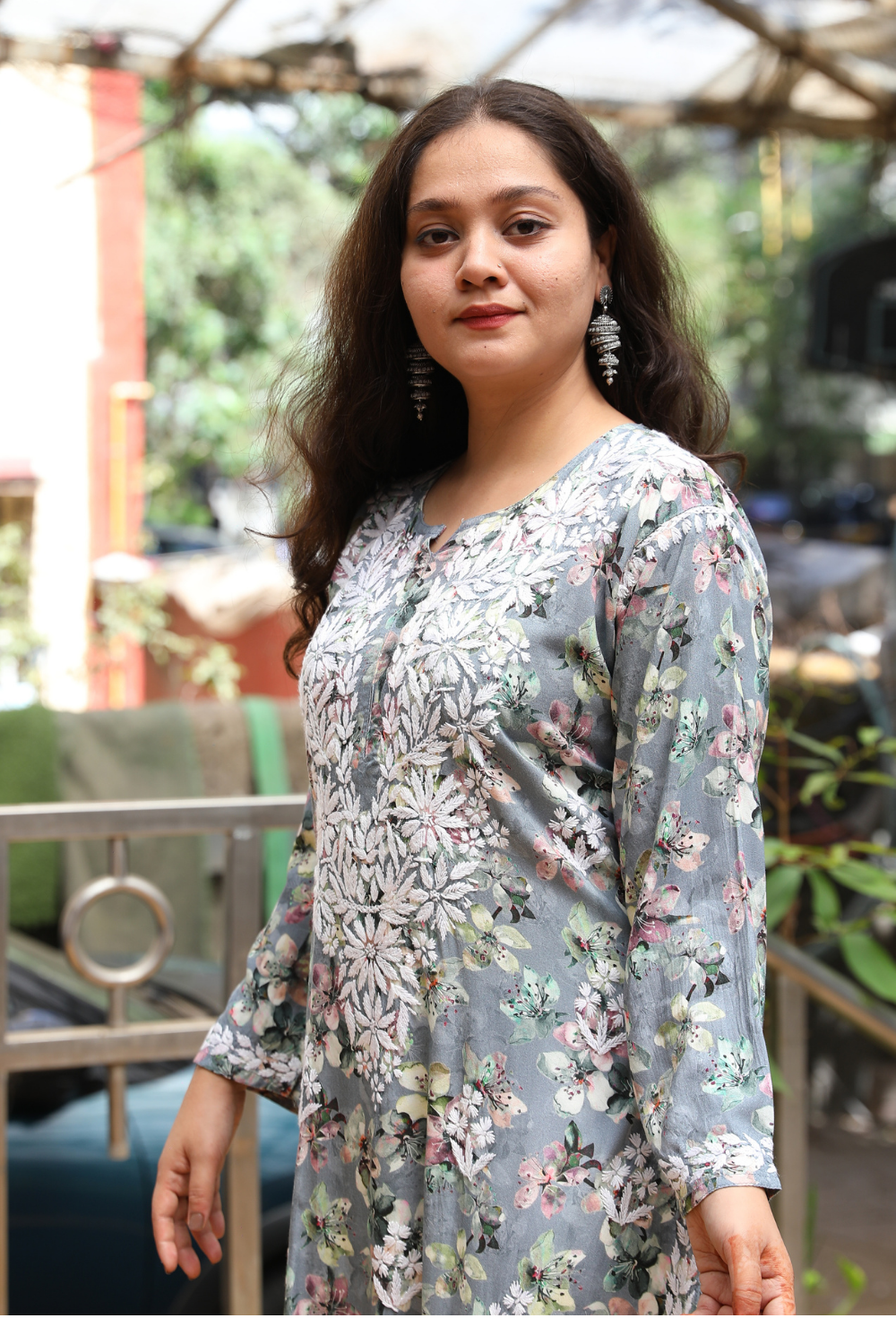 Samah  Rayon Printed Chikankari  Long Kurti