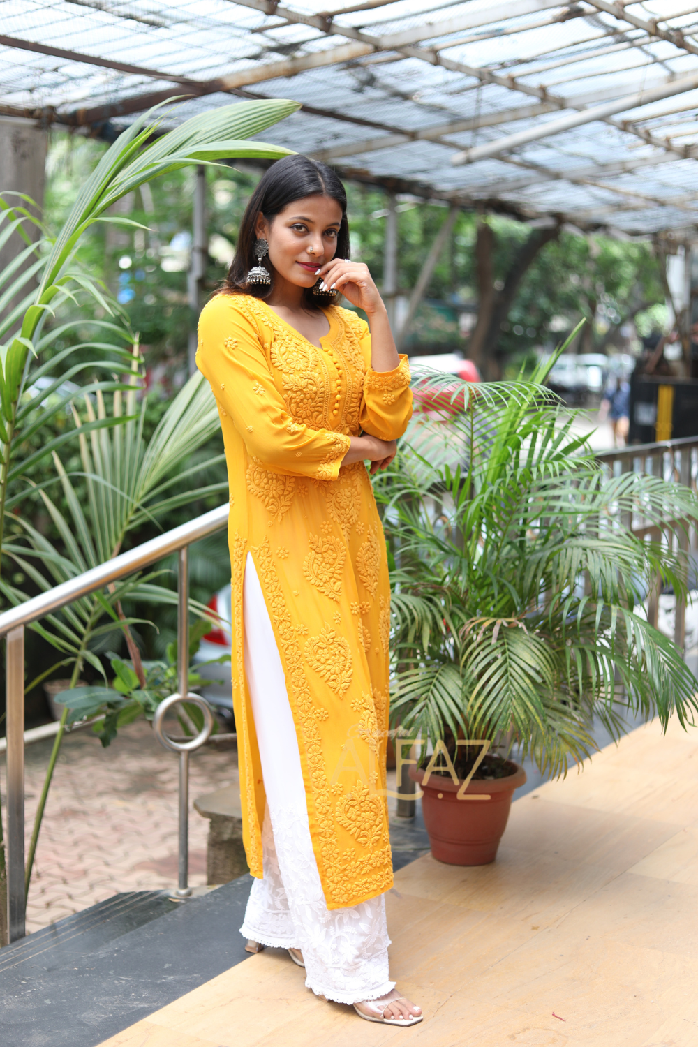 long chikankari kurtis