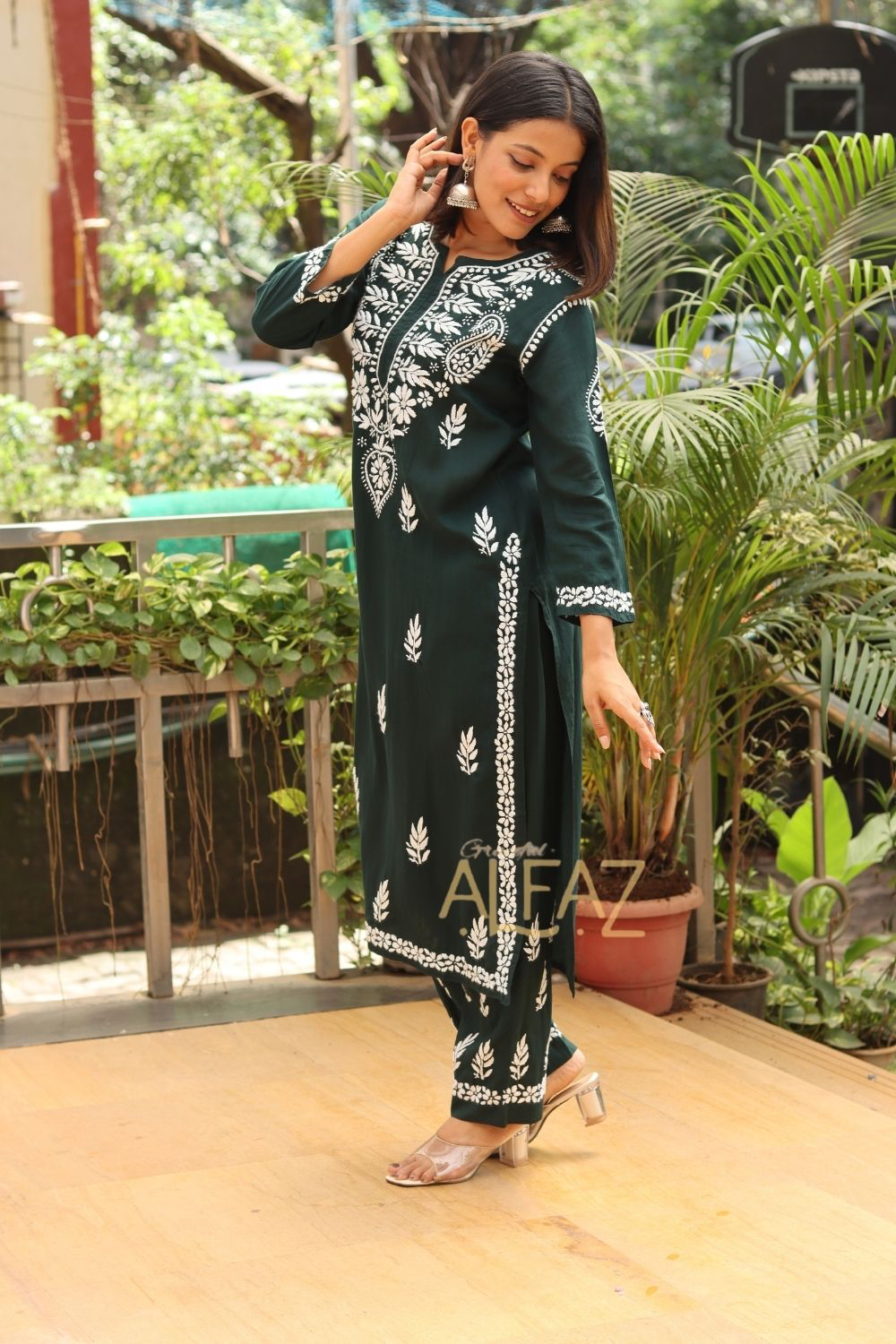 Meera Modal Chikankari Kurti Pant Set