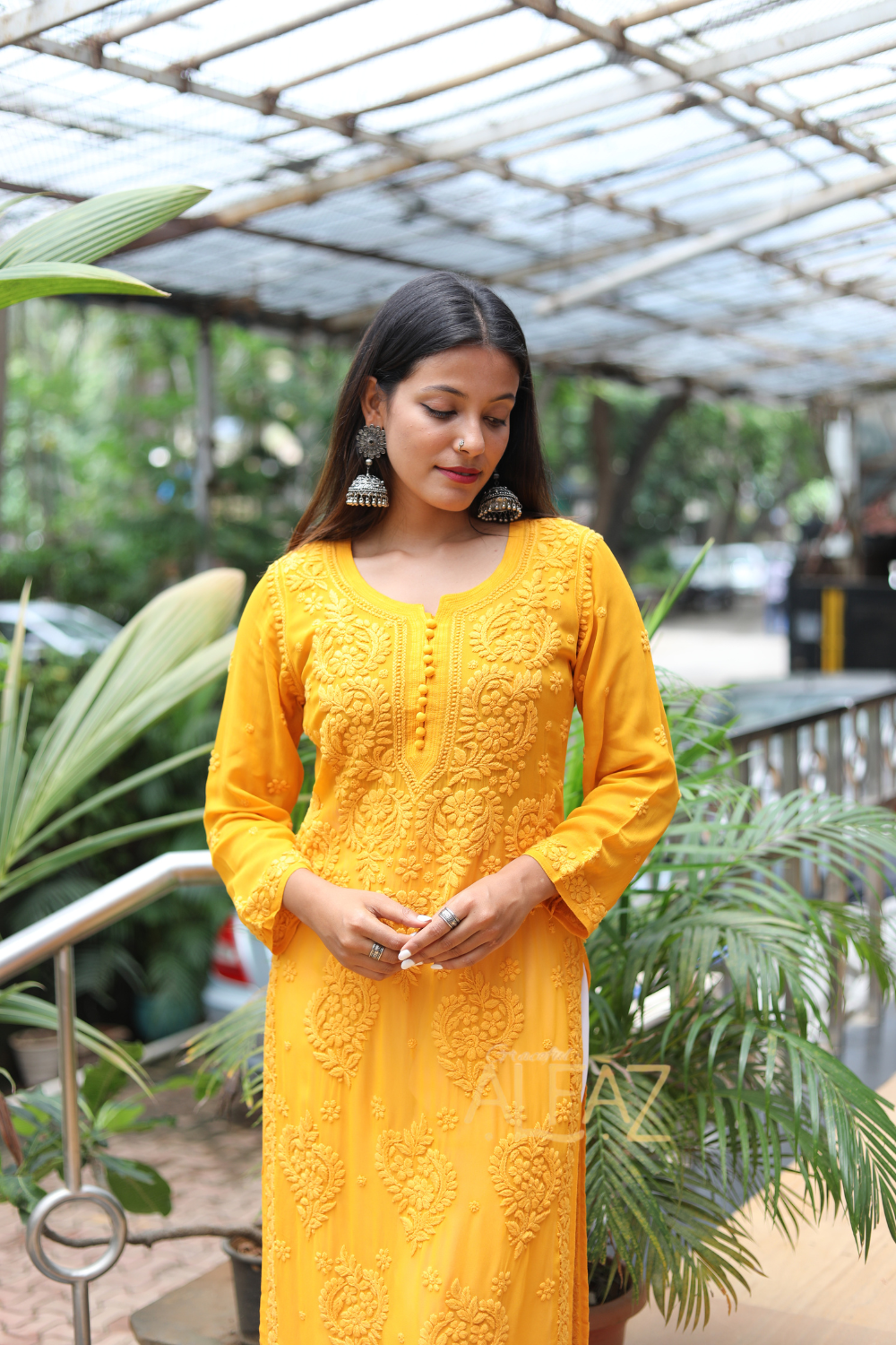 long chikankari kurtis