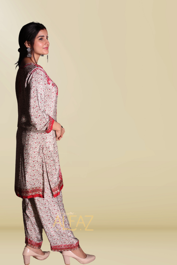 Rasha Premium Crepe Silk Chikankari Digital Print Co-ord Set