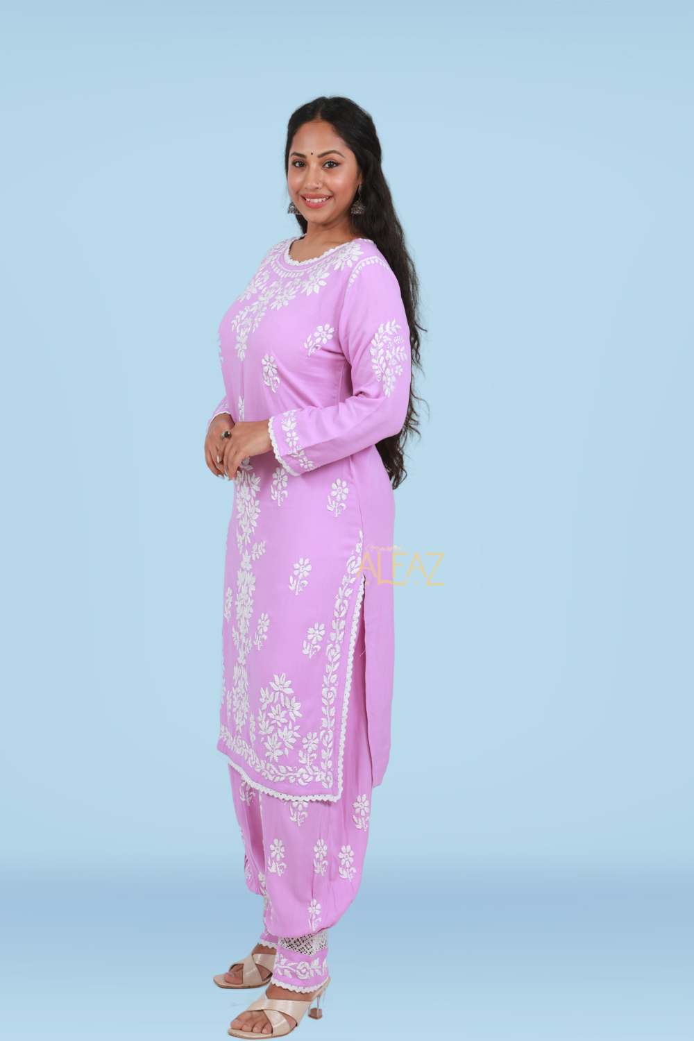 Hafsa Rayon Chikankari Afghani Set